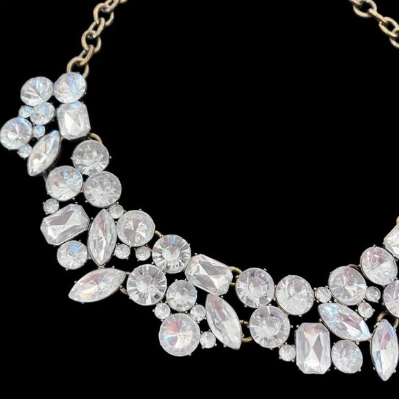 Sugarfix Clear Crystal Bib Statement Necklace - Picture 2 of 6